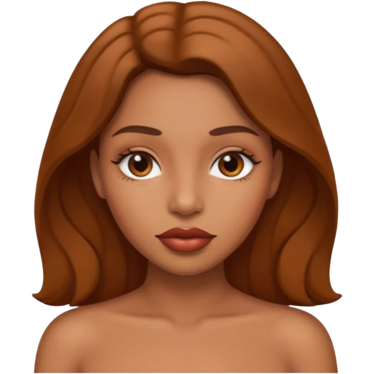 Nude brown woman pussy lips emoji