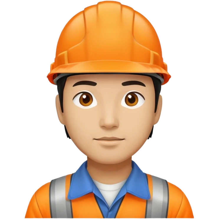 Man of Chinese appearance wearing an orange safety helmet emoji