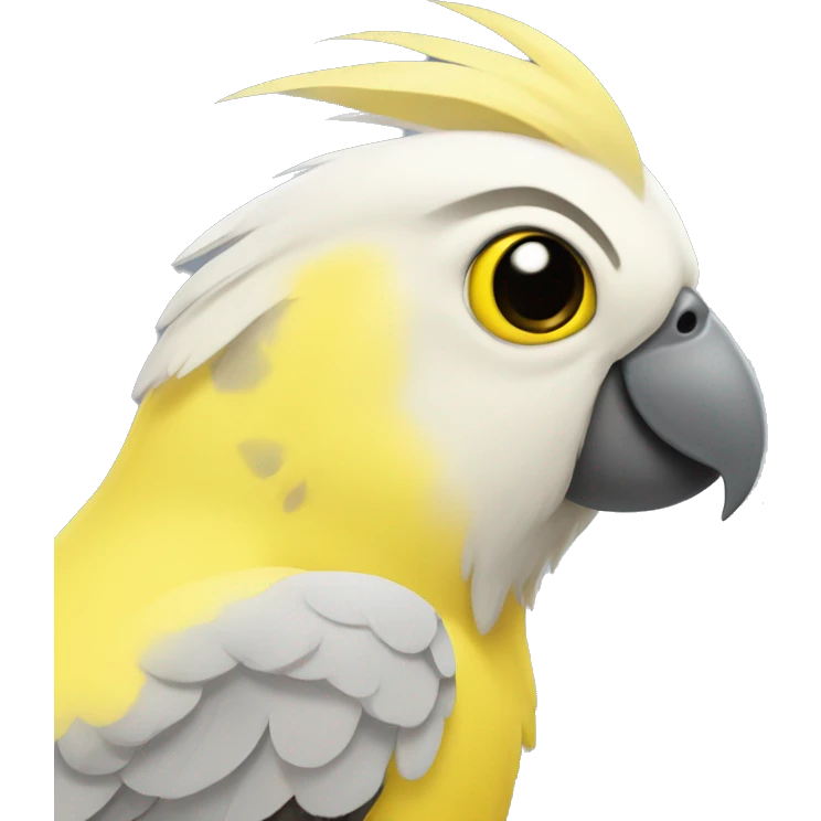 Yellow and grey cockatiel emoji