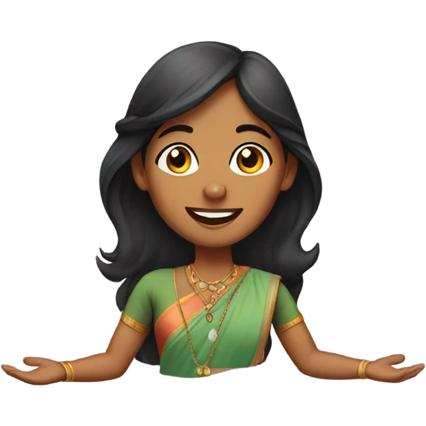 Indian girl flying emoji