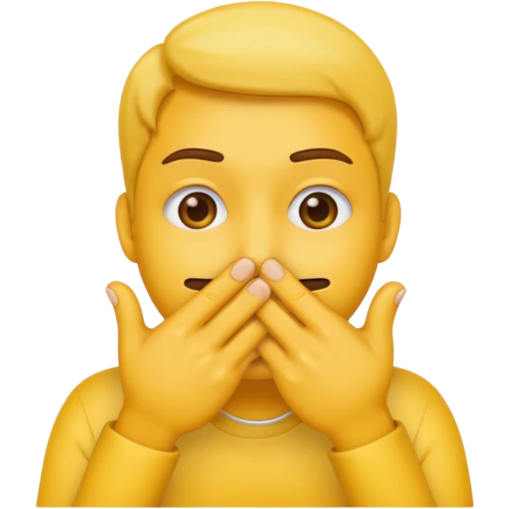 Make a basic emoji but with both hands covering its mouth and fingers threaded - reminiscent of goykers goal celebrations. emoji