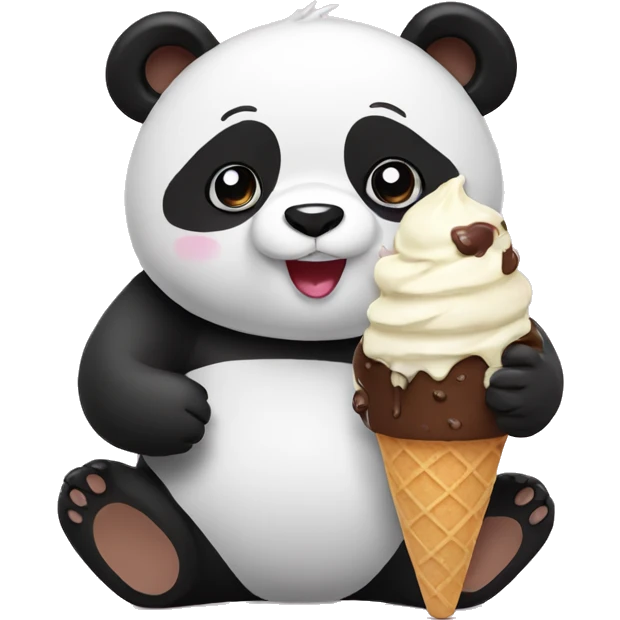 Panda eating ice cream emoji