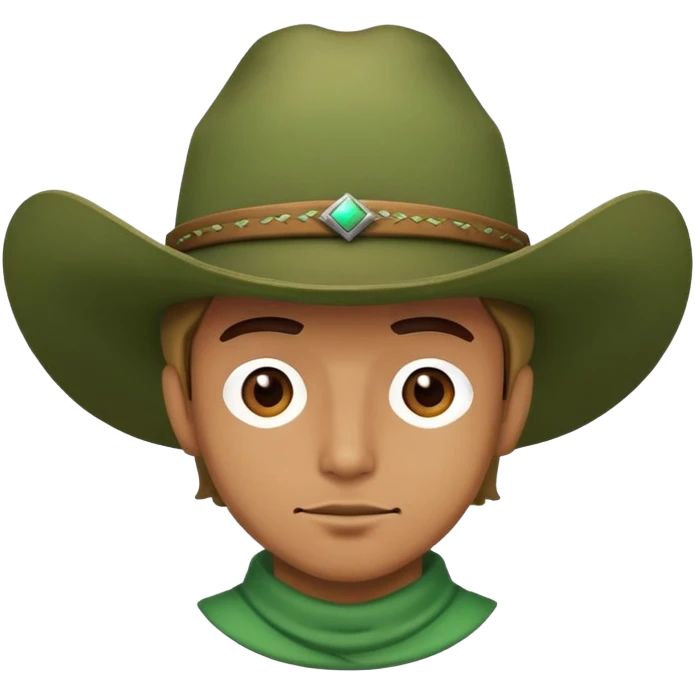 Cowboy wearing a green hat emoji