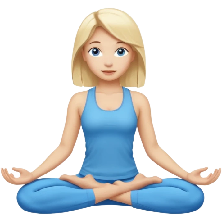 Девушка занимается йогой, голубые глаза, светлая кожа, русые волосы  emoji