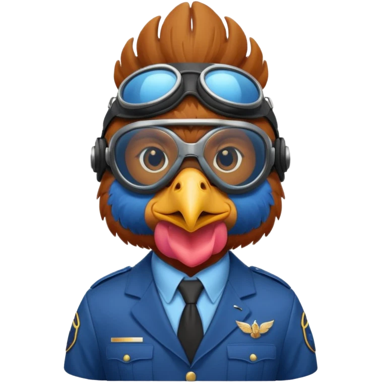 blue suited rooster pilot emoji
