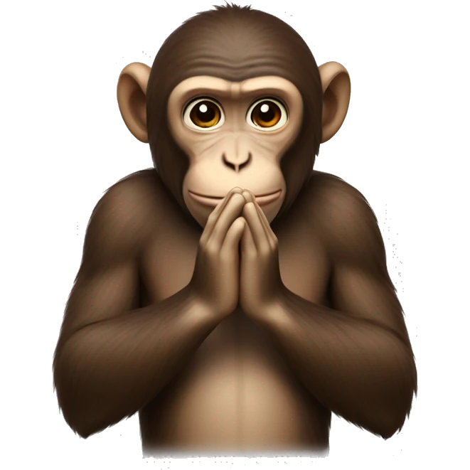 monkey with the praying hands emoji