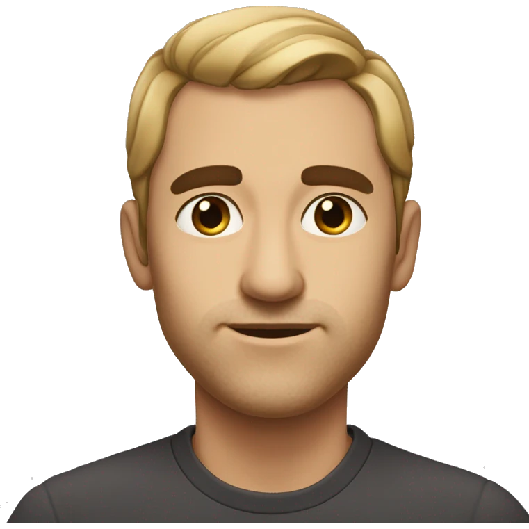 Man with one eyebrow up and one eyebrow down with a perfect jawline emoji