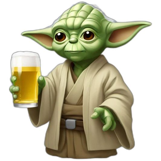 Yoda qui boit de la bière emoji