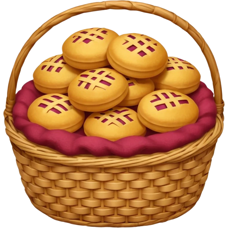 Anpan with red bean paste in a basket emoji