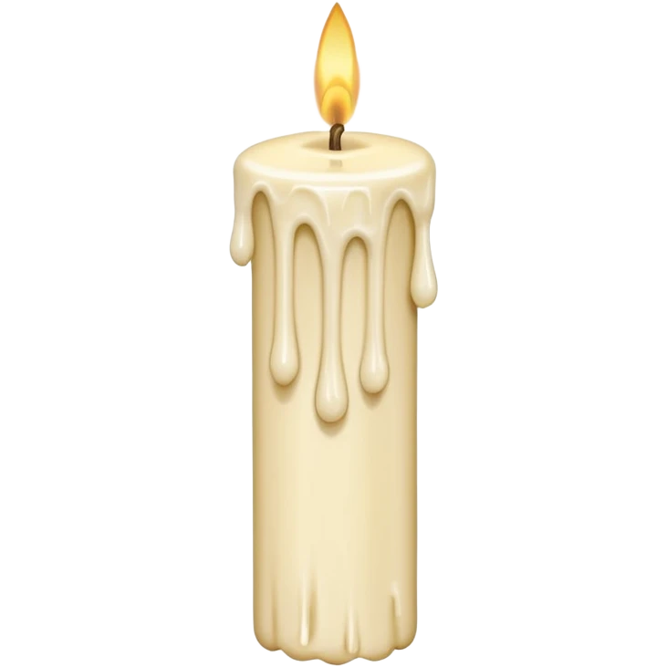 Thin and long Leaning Candle dripping wax as if someone is holding it emoji