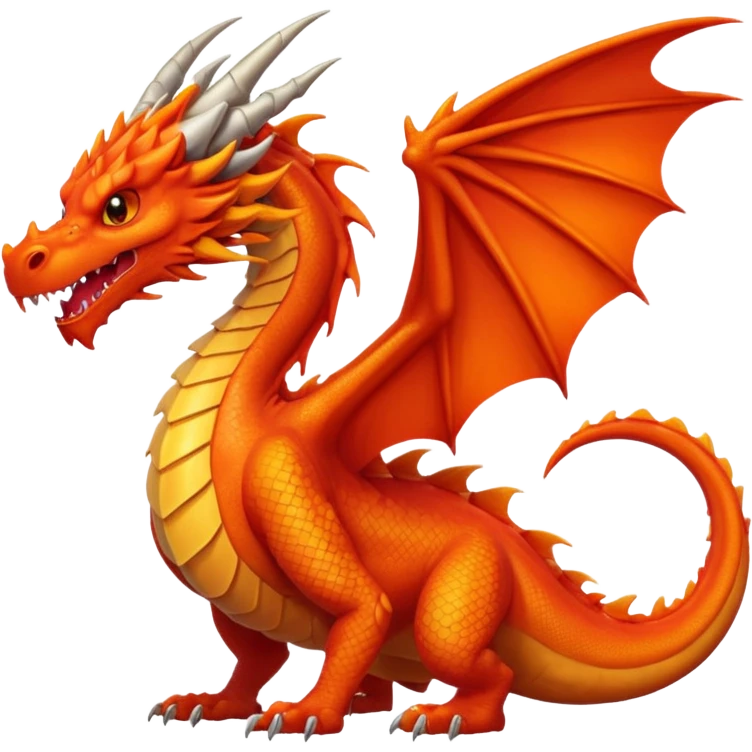 Huge dragon with fiery breath and wings emoji