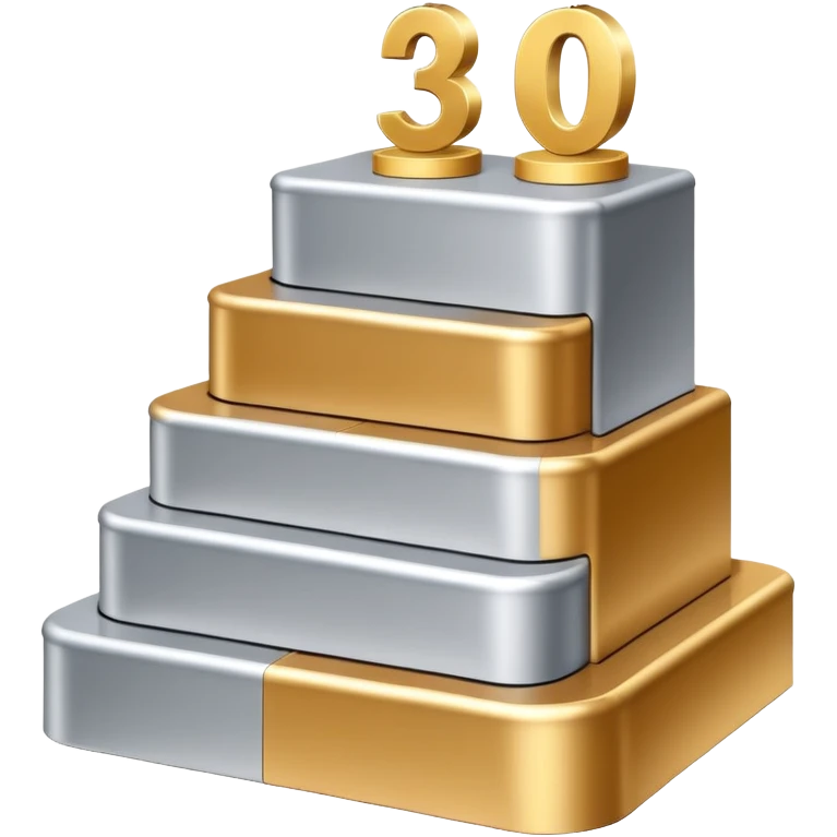 three-tier podium with large numbers 1, 2, 3 showing ranking emoji