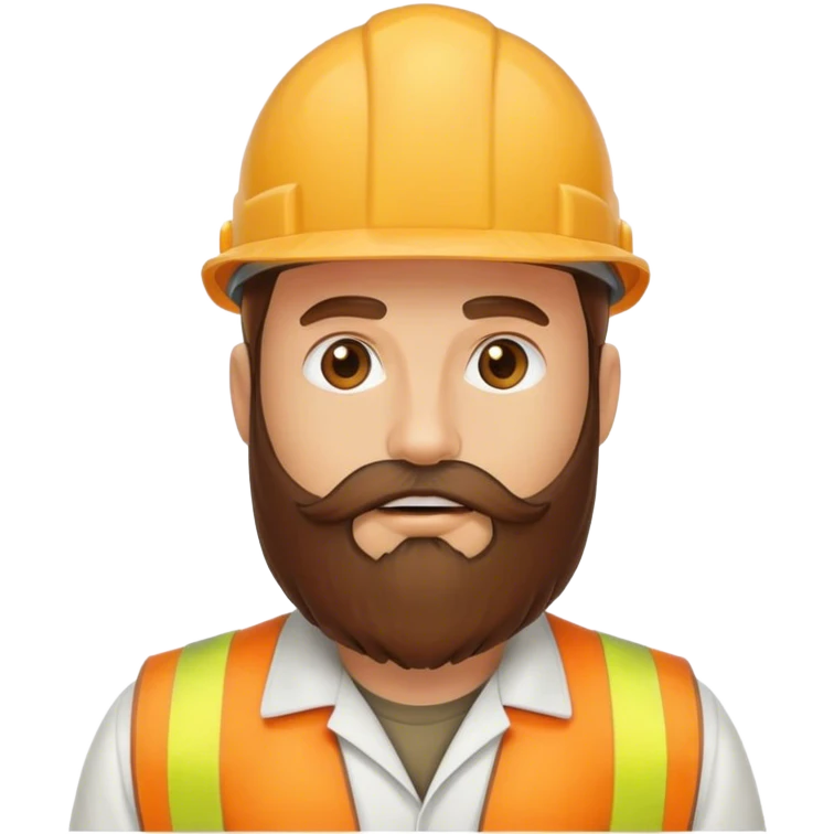 30” Long beard brown cap nuclear worker  emoji