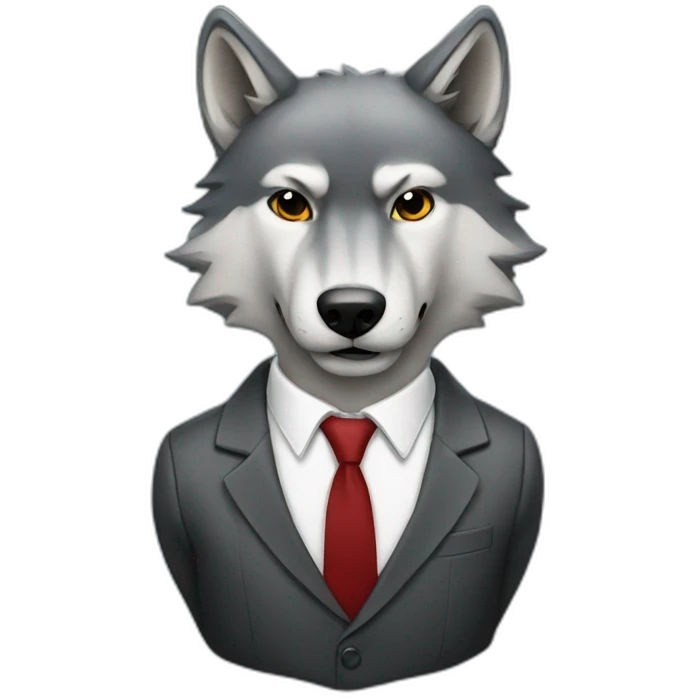 A Wolf with a suit  emoji