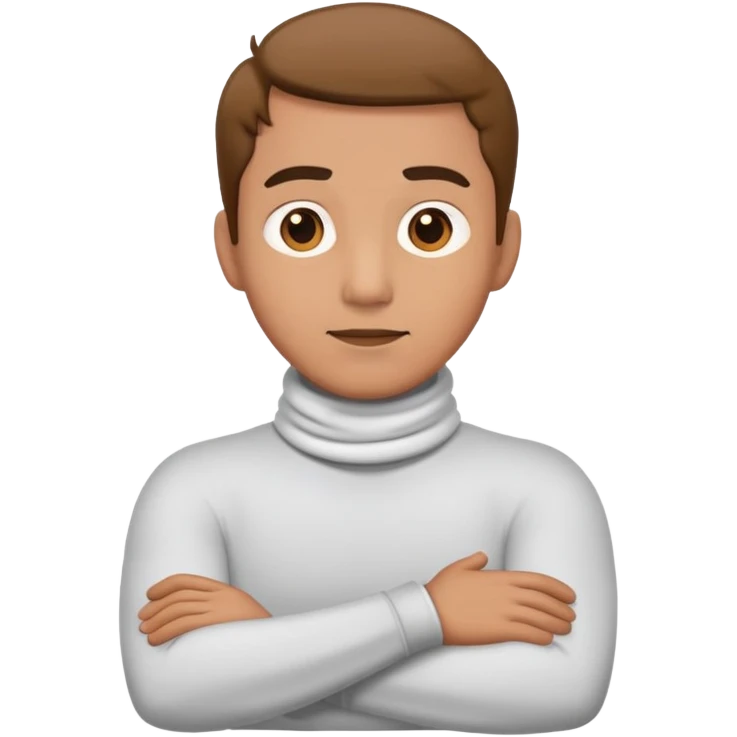a man wi th both arms crossing his neck emoji