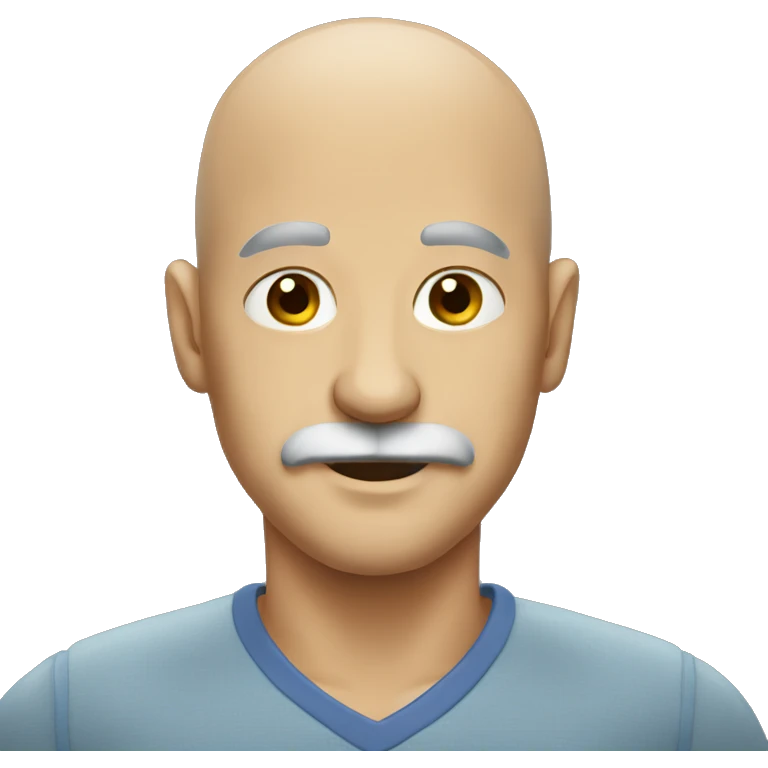Bald man with mustache emoji