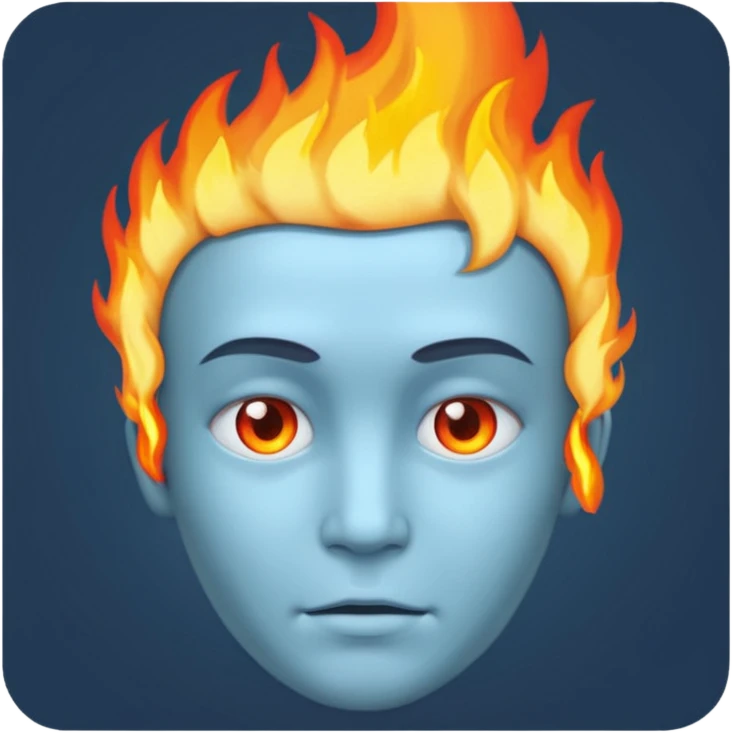 Cold face with fire in head emoji