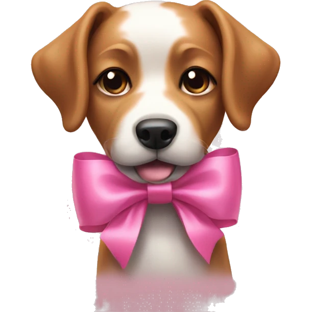 Dog with pink bow emoji