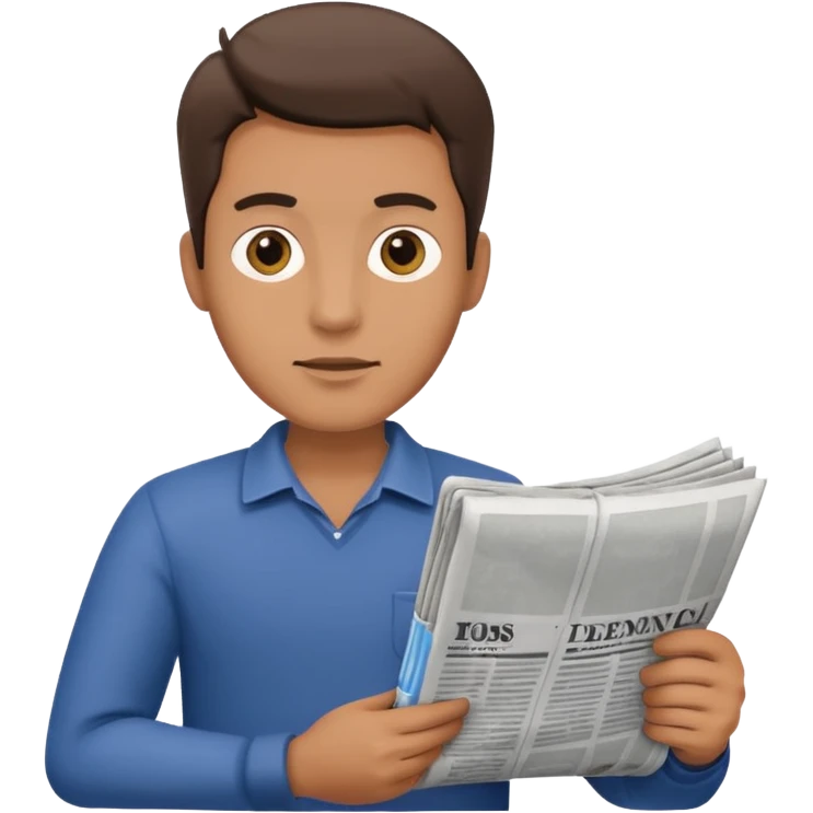 man holding rolled newspaper emoji