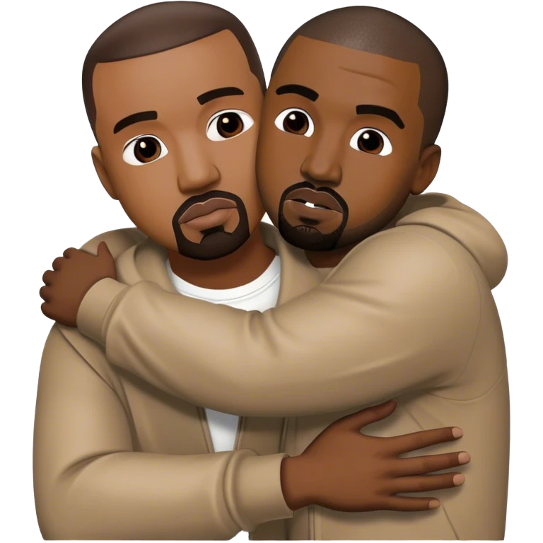 Ray j and Kanye west hugging emoji