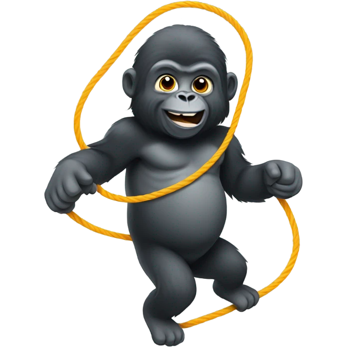 Gorillas jump roping emoji