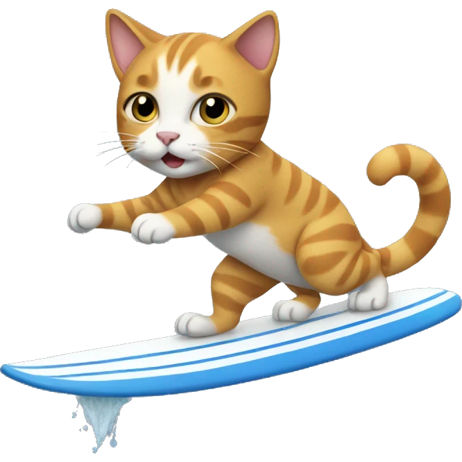 Cat surfing  emoji