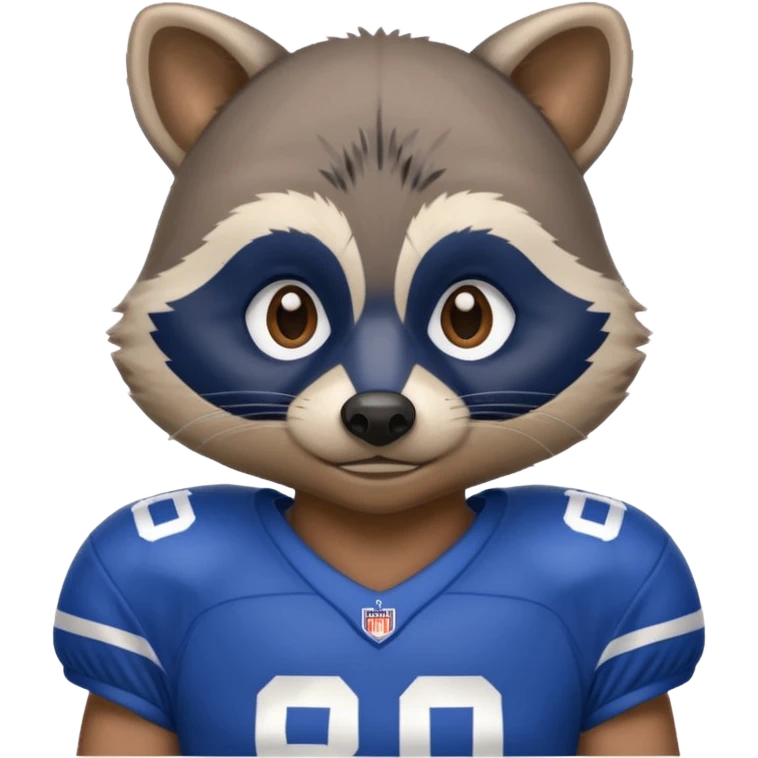 american football player raccoon blue emoji