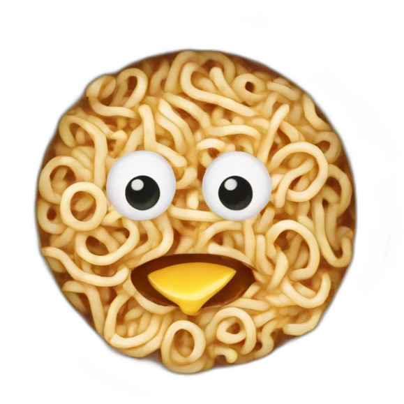 Cup noodles with eye, mouth, legs and arms emoji