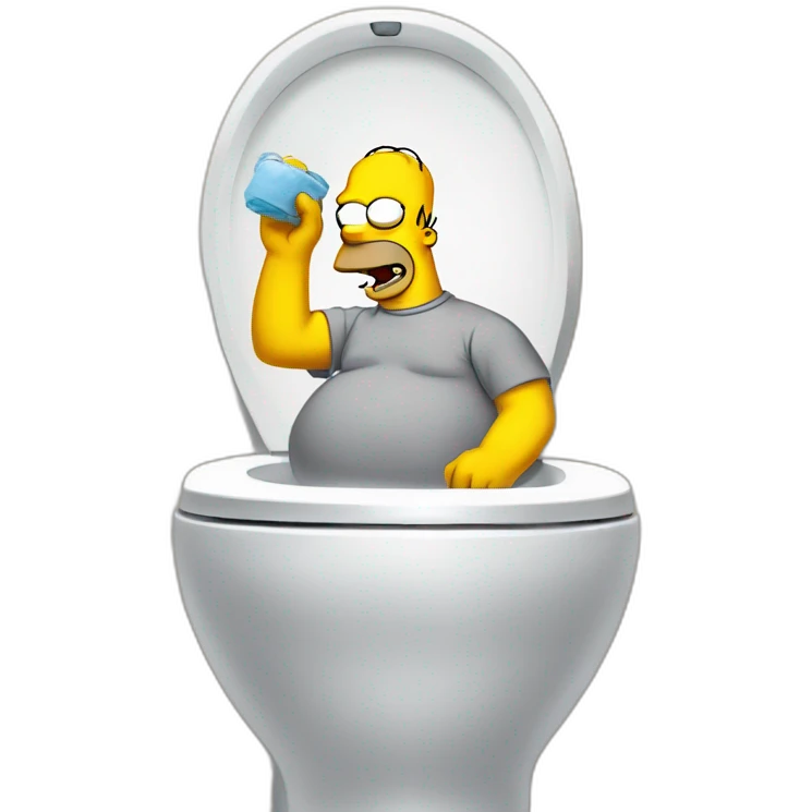 Homer simpson au toilette emoji