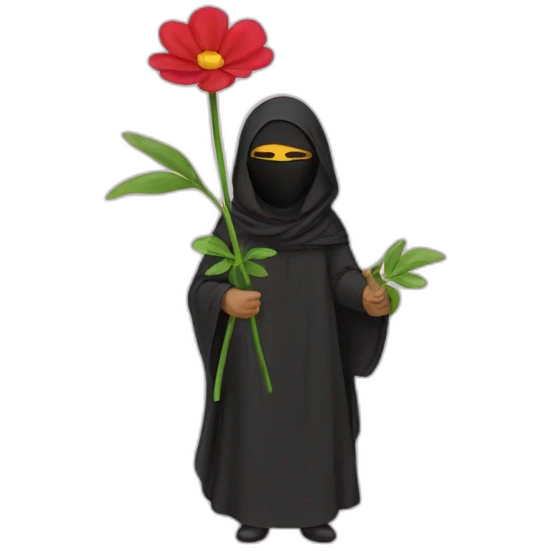 niqabi taking flower emoji