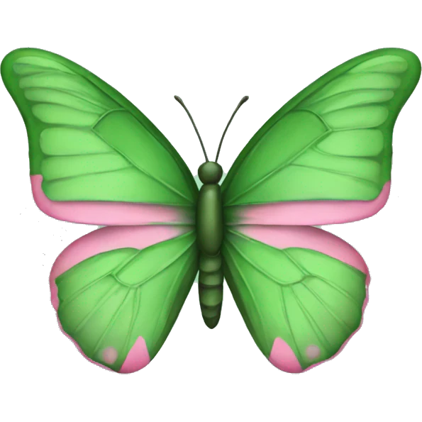 Green with little pink butterfly emoji