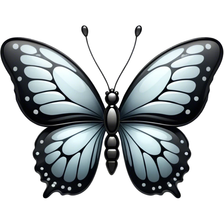 Glossy Obsidian glass butterfly emoji