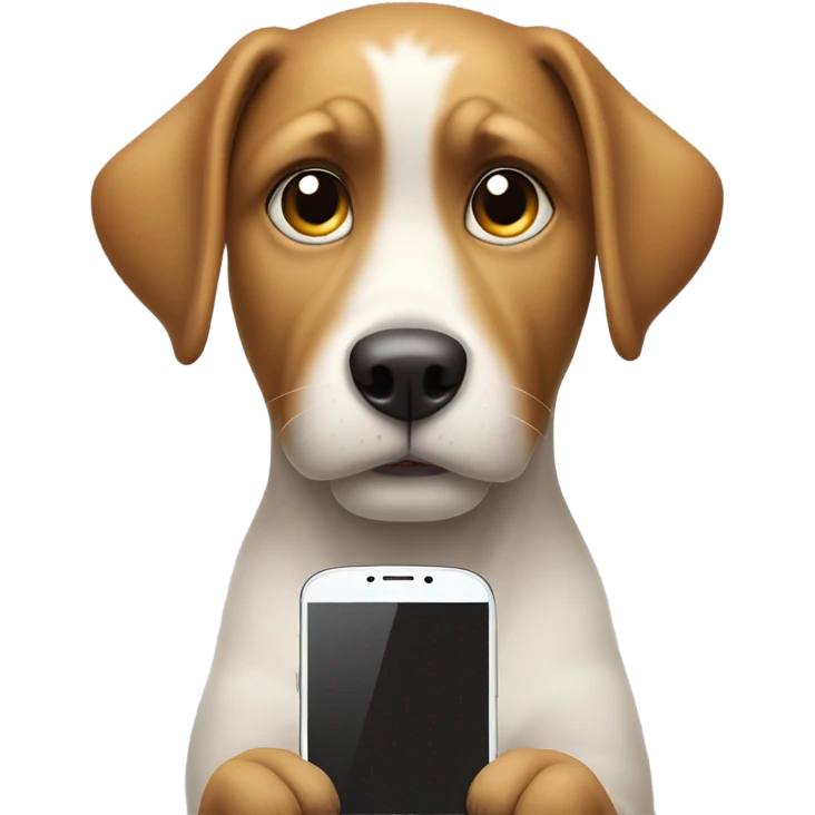 Dog texting  emoji