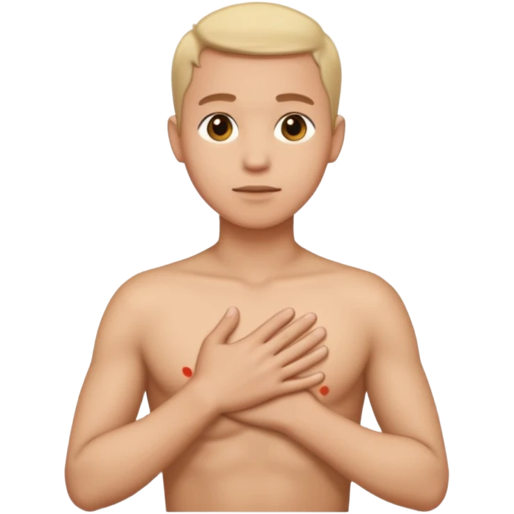 una mano en pecho emoji