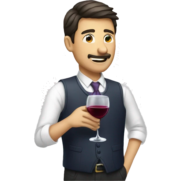 Persona haciendo trucos con una Copa de vino emoji