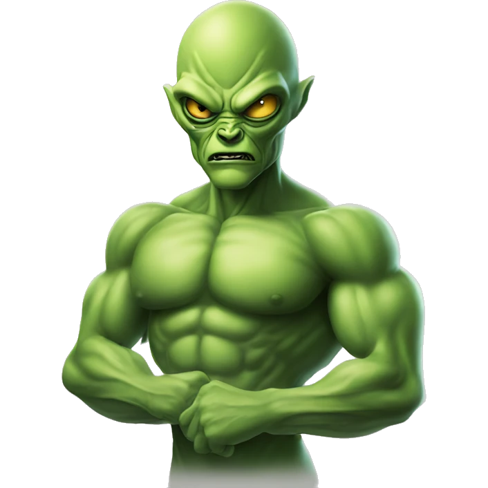 muscly alien emoji