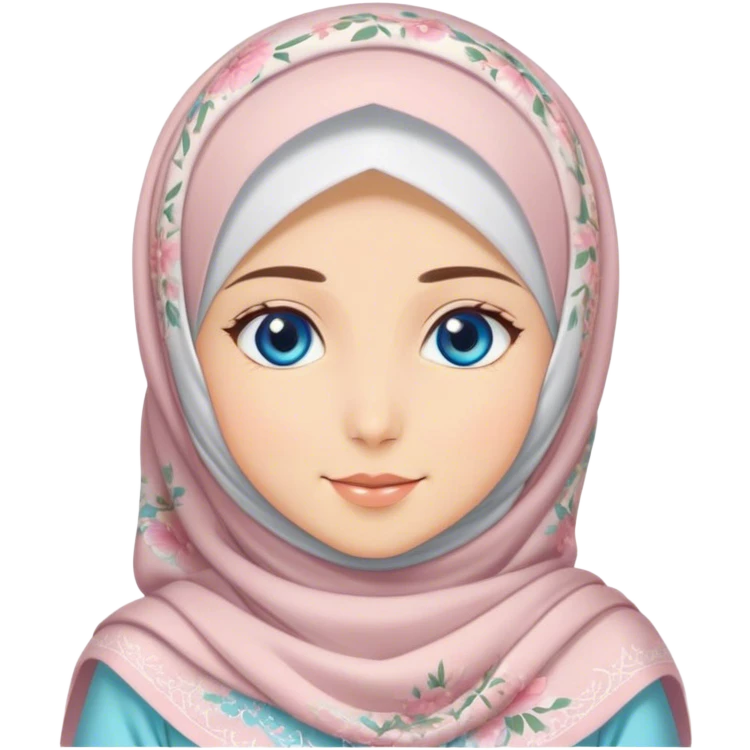 Turkish beautiful finish Konya girl blue eyes with hijab and blooming dress emoji