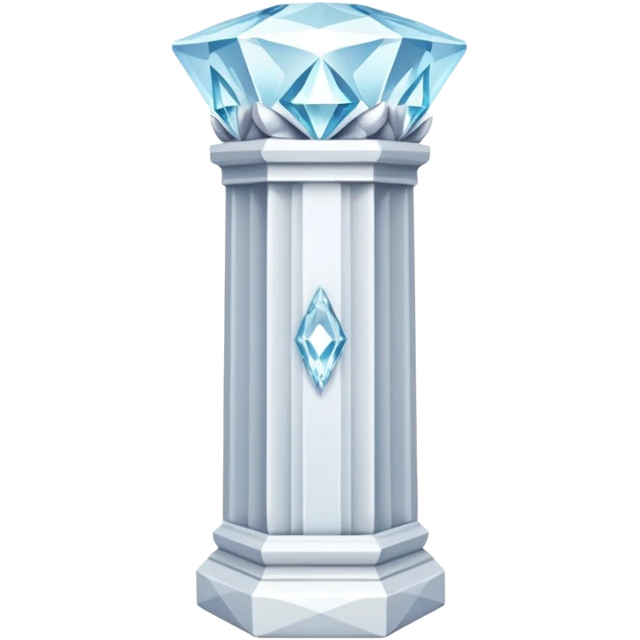 generate beautiful white crystal pillar intricate front view more beautiful with flowers wrapping around the pillar make the pillar made of diamond emoji