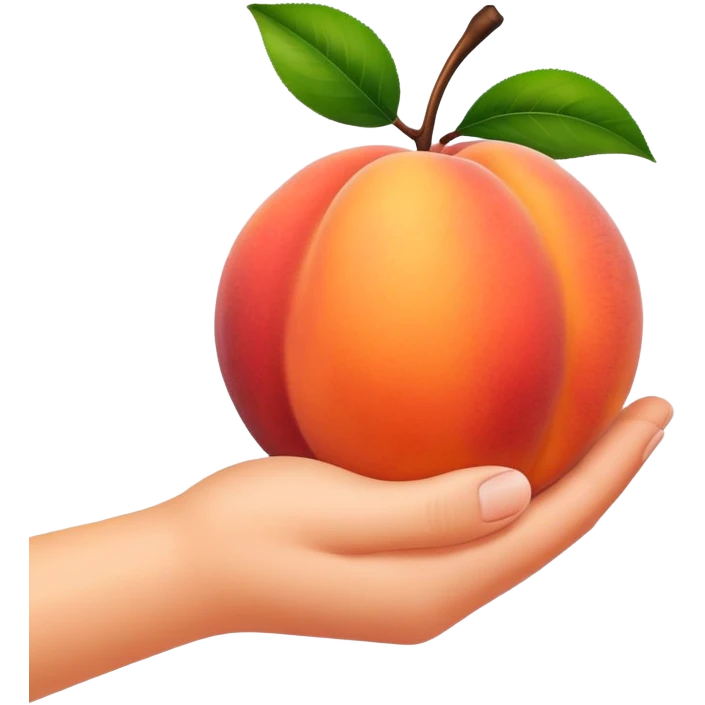 Hand holding peach emoji