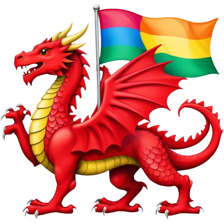 Welsh dragon with pride flag  emoji