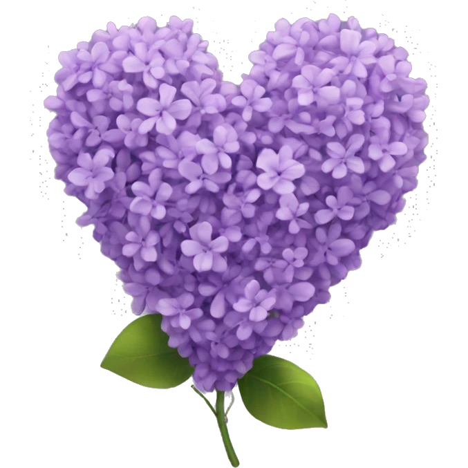 Lilac heart with violet flowers emoji