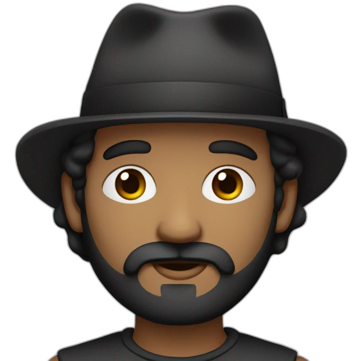 Hombre con barba negra y anteojos negros emoji