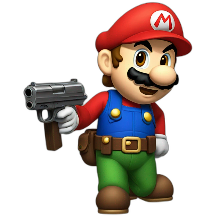 mario avec un pistolet emoji
