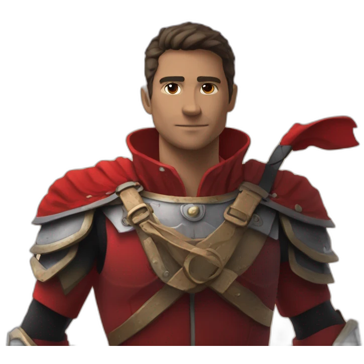 Personne avec un brassard rouge au bras et qui lève son bras vers le ciel emoji