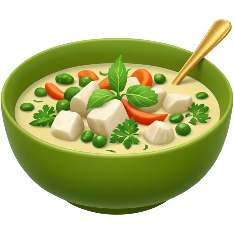 basic green curry in a green bowl emoji