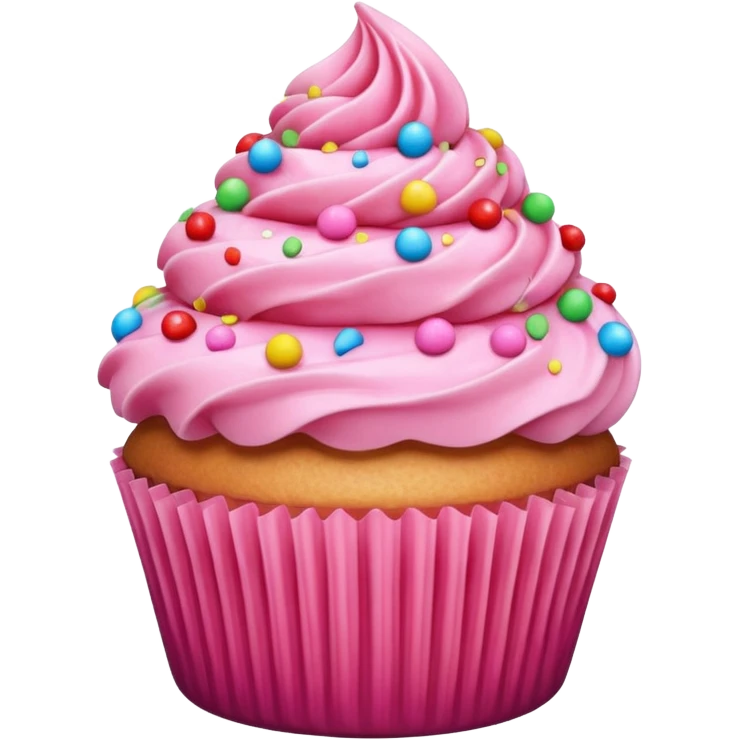 Cupcake with pink icing emoji