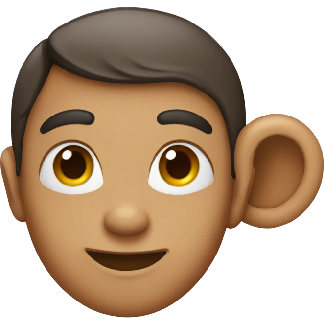 human with monkey ear emoji