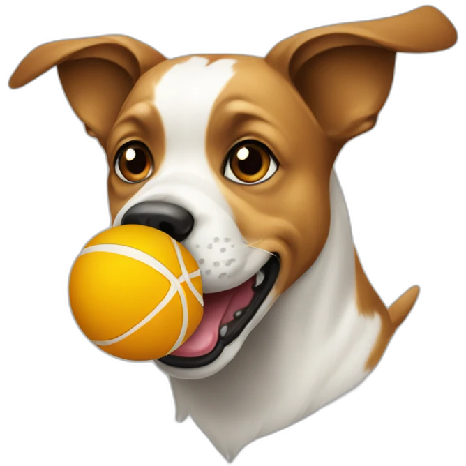 DOG WITH A BALL IN ITS MOUTH emoji