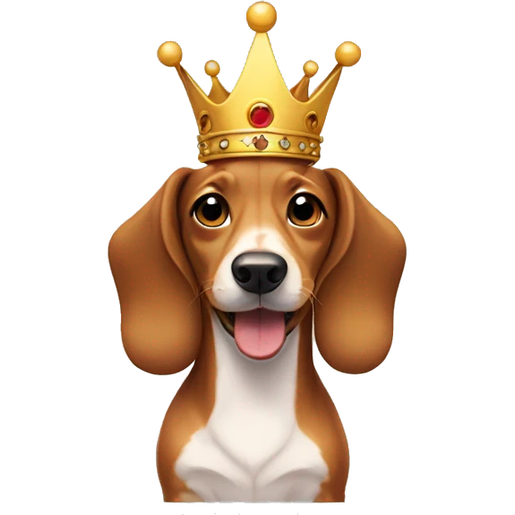 Wiener dog with a crown  emoji