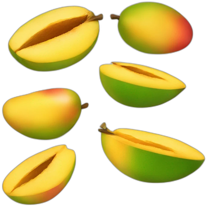 Sliced mango emoji